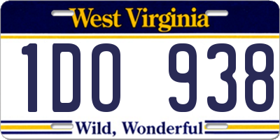 WV license plate 1DO938