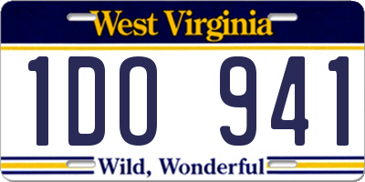 WV license plate 1DO941