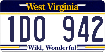 WV license plate 1DO942