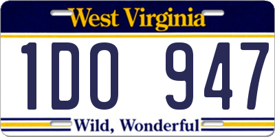 WV license plate 1DO947