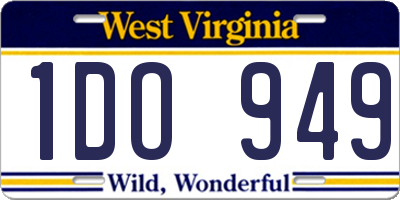 WV license plate 1DO949