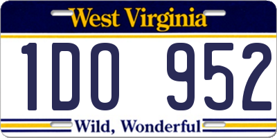 WV license plate 1DO952