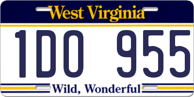 WV license plate 1DO955