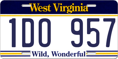 WV license plate 1DO957