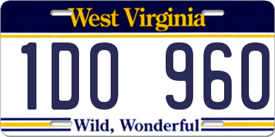 WV license plate 1DO960