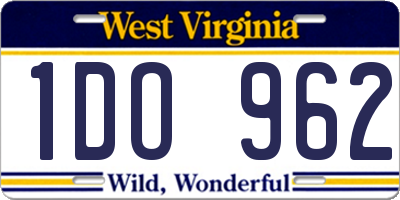 WV license plate 1DO962