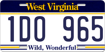 WV license plate 1DO965