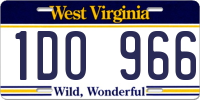 WV license plate 1DO966