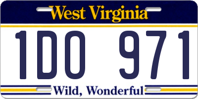 WV license plate 1DO971