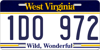 WV license plate 1DO972