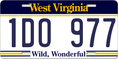 WV license plate 1DO977