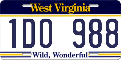 WV license plate 1DO988