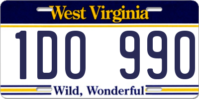 WV license plate 1DO990