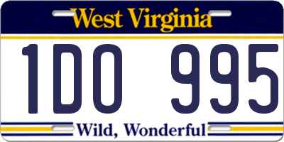 WV license plate 1DO995