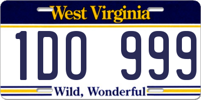 WV license plate 1DO999