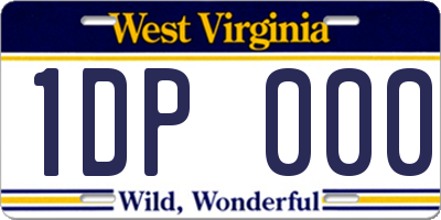 WV license plate 1DP000