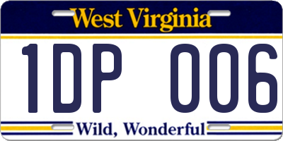 WV license plate 1DP006