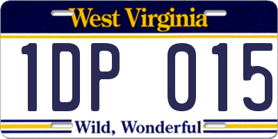 WV license plate 1DP015