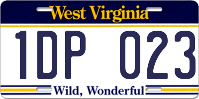 WV license plate 1DP023