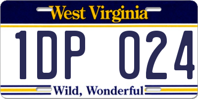 WV license plate 1DP024