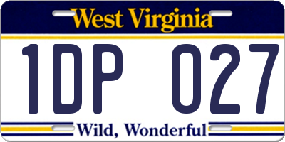 WV license plate 1DP027