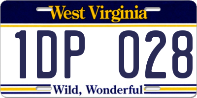 WV license plate 1DP028