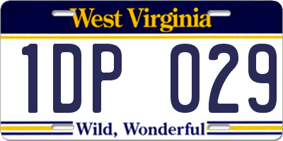 WV license plate 1DP029