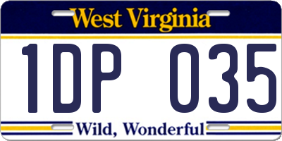 WV license plate 1DP035