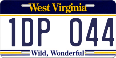 WV license plate 1DP044
