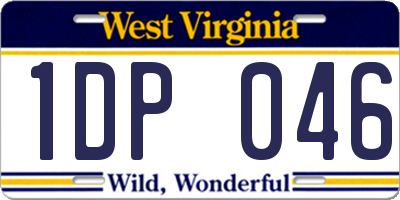 WV license plate 1DP046