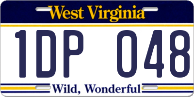 WV license plate 1DP048