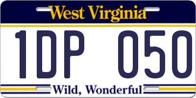 WV license plate 1DP050