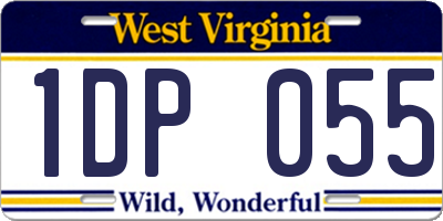 WV license plate 1DP055