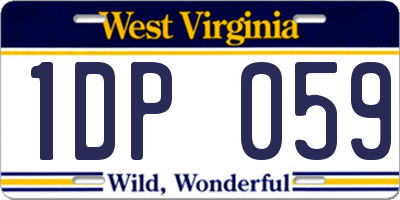 WV license plate 1DP059