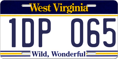 WV license plate 1DP065