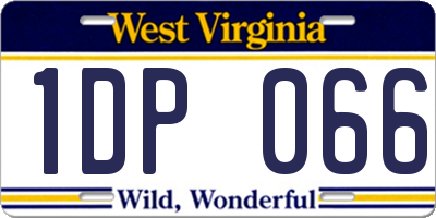 WV license plate 1DP066