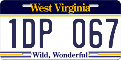 WV license plate 1DP067