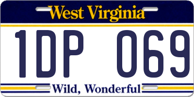 WV license plate 1DP069