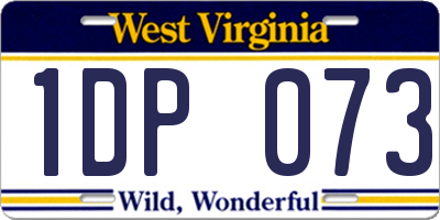 WV license plate 1DP073