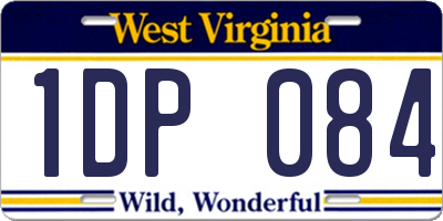 WV license plate 1DP084