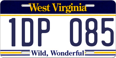 WV license plate 1DP085