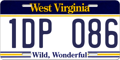 WV license plate 1DP086