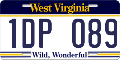 WV license plate 1DP089