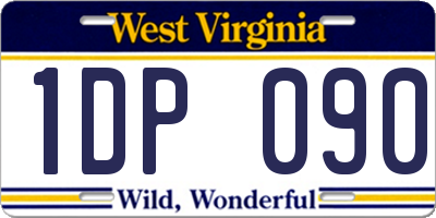 WV license plate 1DP090