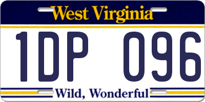 WV license plate 1DP096