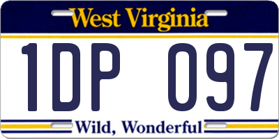 WV license plate 1DP097