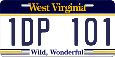 WV license plate 1DP101