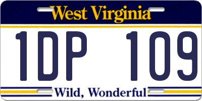 WV license plate 1DP109