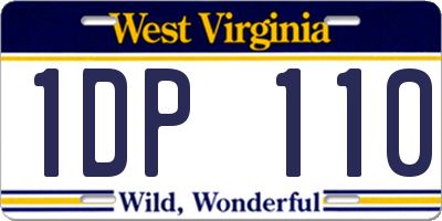WV license plate 1DP110