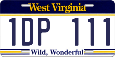 WV license plate 1DP111